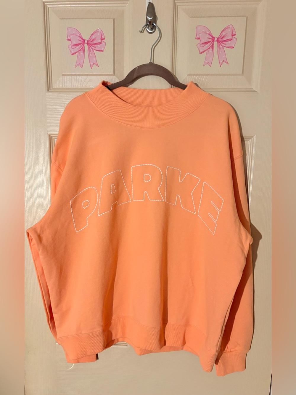Target x Parke Mockneck Pullover Crewneck Sweatshirt Peach Orange Women’s NWT
